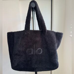 Alo Large Black Sherpa Tote